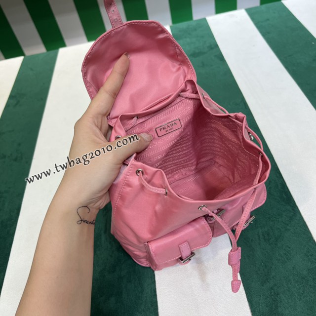 Prada專櫃新款Mini斜挎雙肩小背包 1BH029 普拉達經典款芭比粉女士雙肩包 csp1668